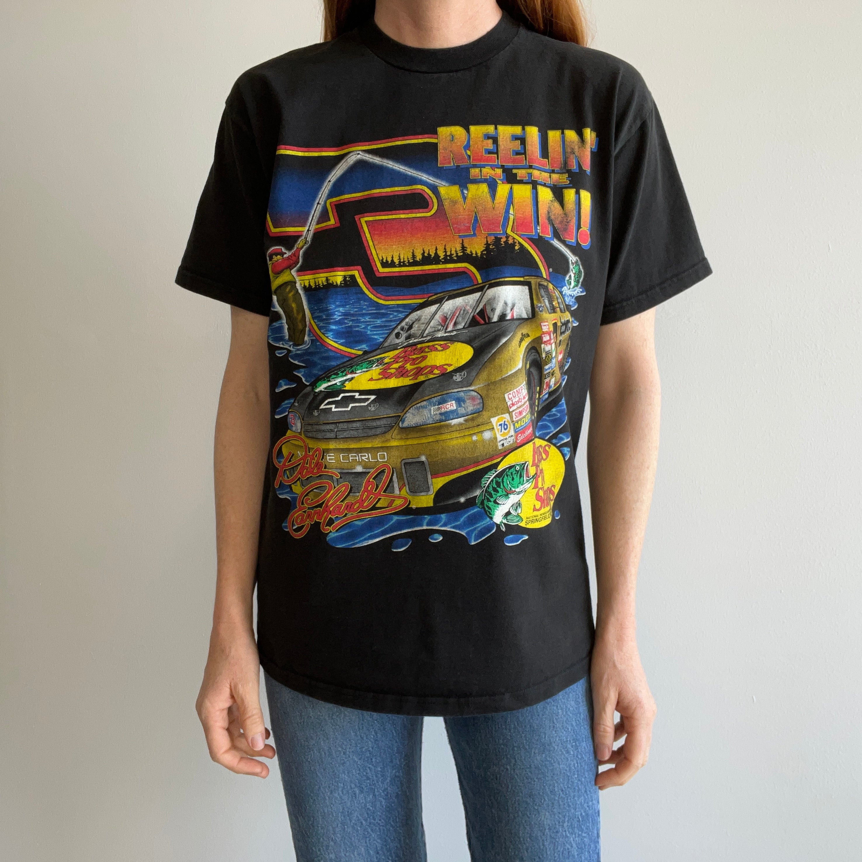 2000s NASCAR Dale Earnhardt Bass Pro Shops Front and Back T-Shirt