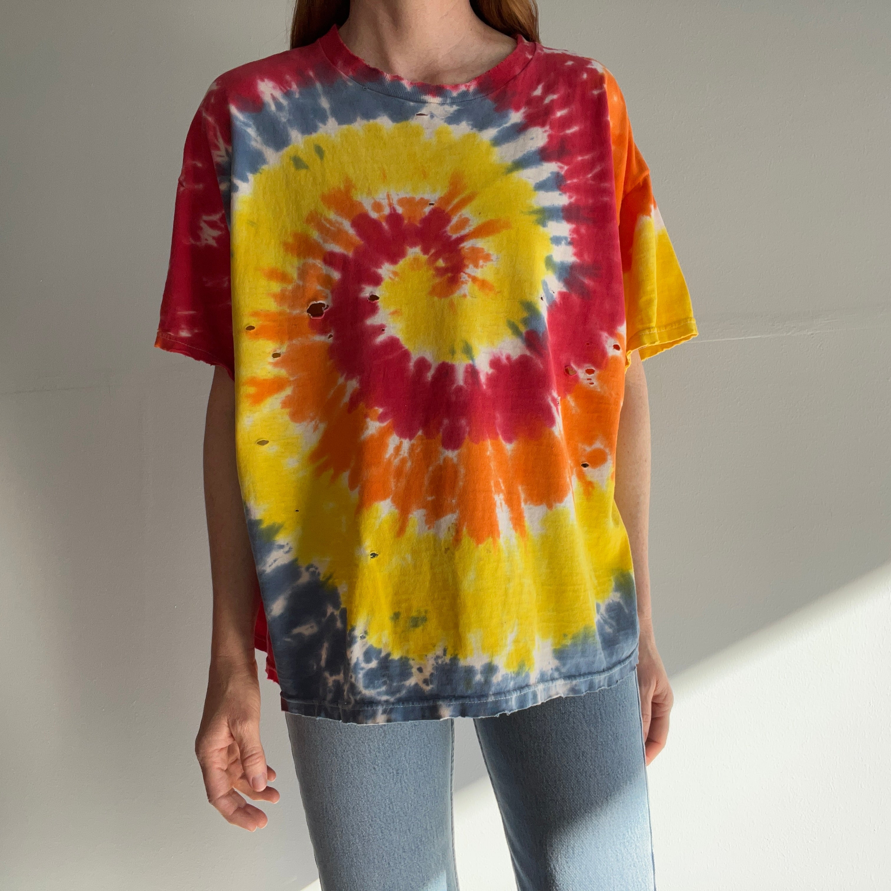 1980s Tattered Torn Worn Tie Dye T-Shirt