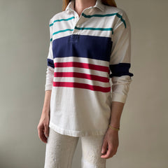 1980s/90s White Striped Rugby Shirt