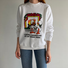 1980s Two Ducks Roasting By an Open Fire Sweatshirt