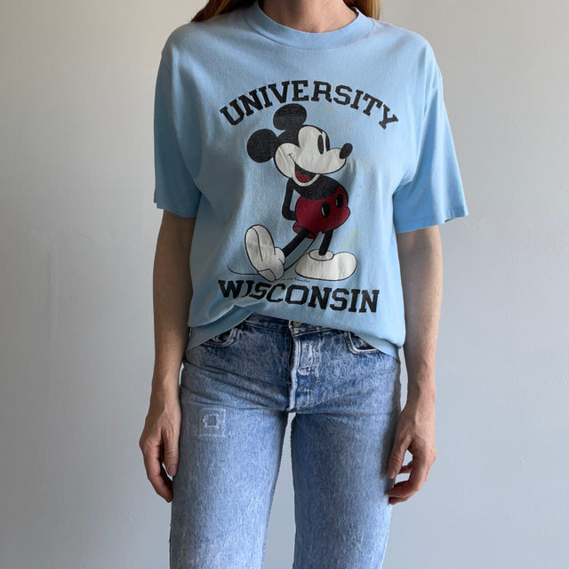 1980s Mickey Mouse University of Wisconsin Stained T-Shirt