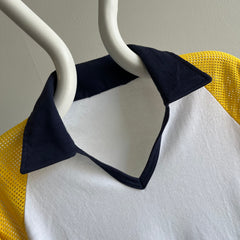 1970s Blank Mesh Polo Baseball T-SHirt - YESSSSS