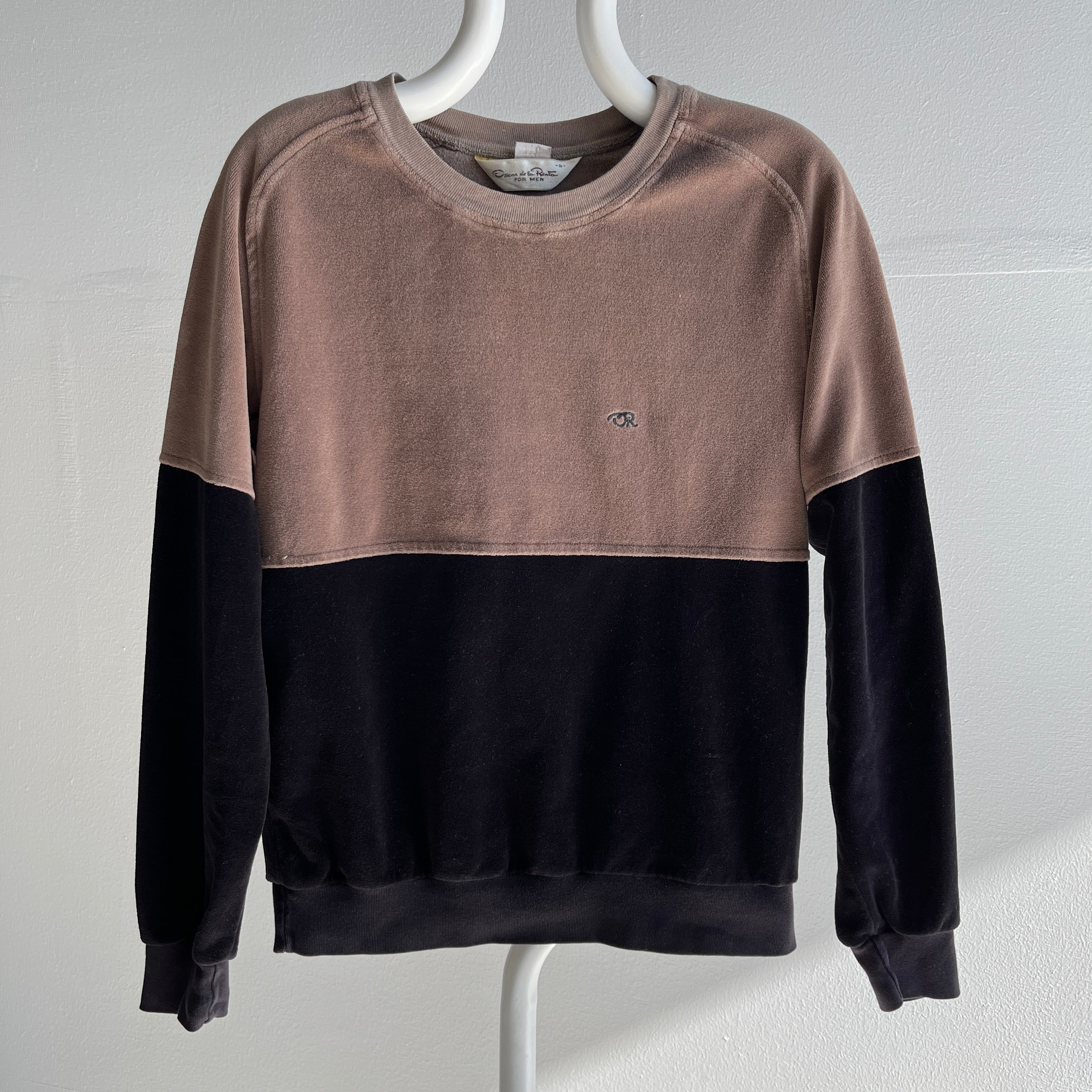 1970/80s Oscar De La Renta Two Toned Velour Sweatshirt