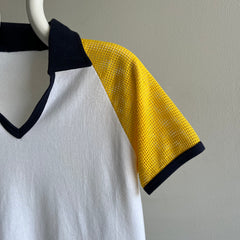 1970s Blank Mesh Polo Baseball T-SHirt - YESSSSS