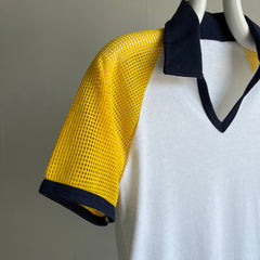 1970s Blank Mesh Polo Baseball T-SHirt - YESSSSS