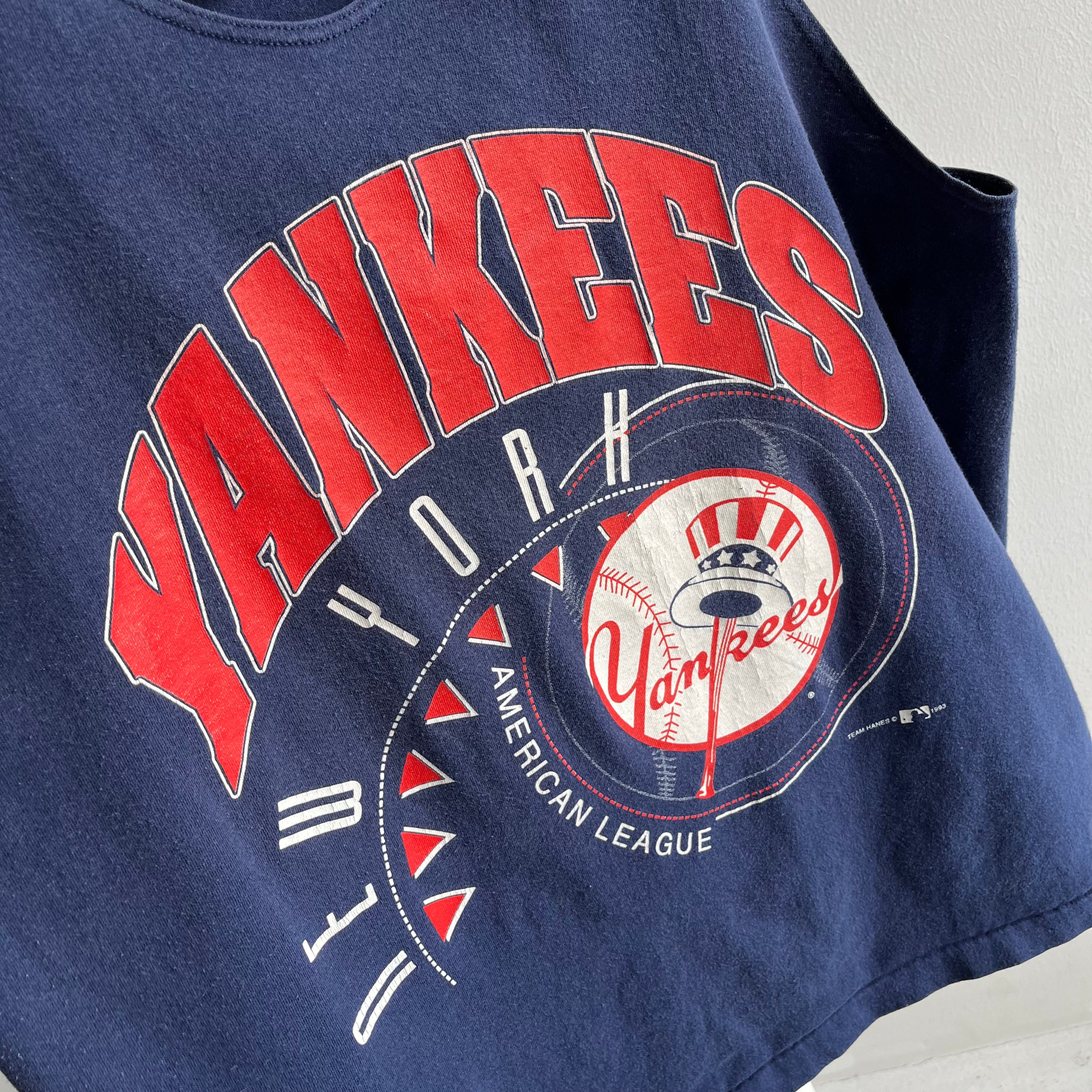 80s New York Yankees Pinstripe t-shirt Youth Medium - The Captains Vintage