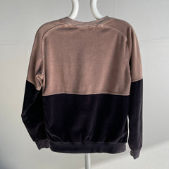 1970/80s Oscar De La Renta Two Toned Velour Sweatshirt