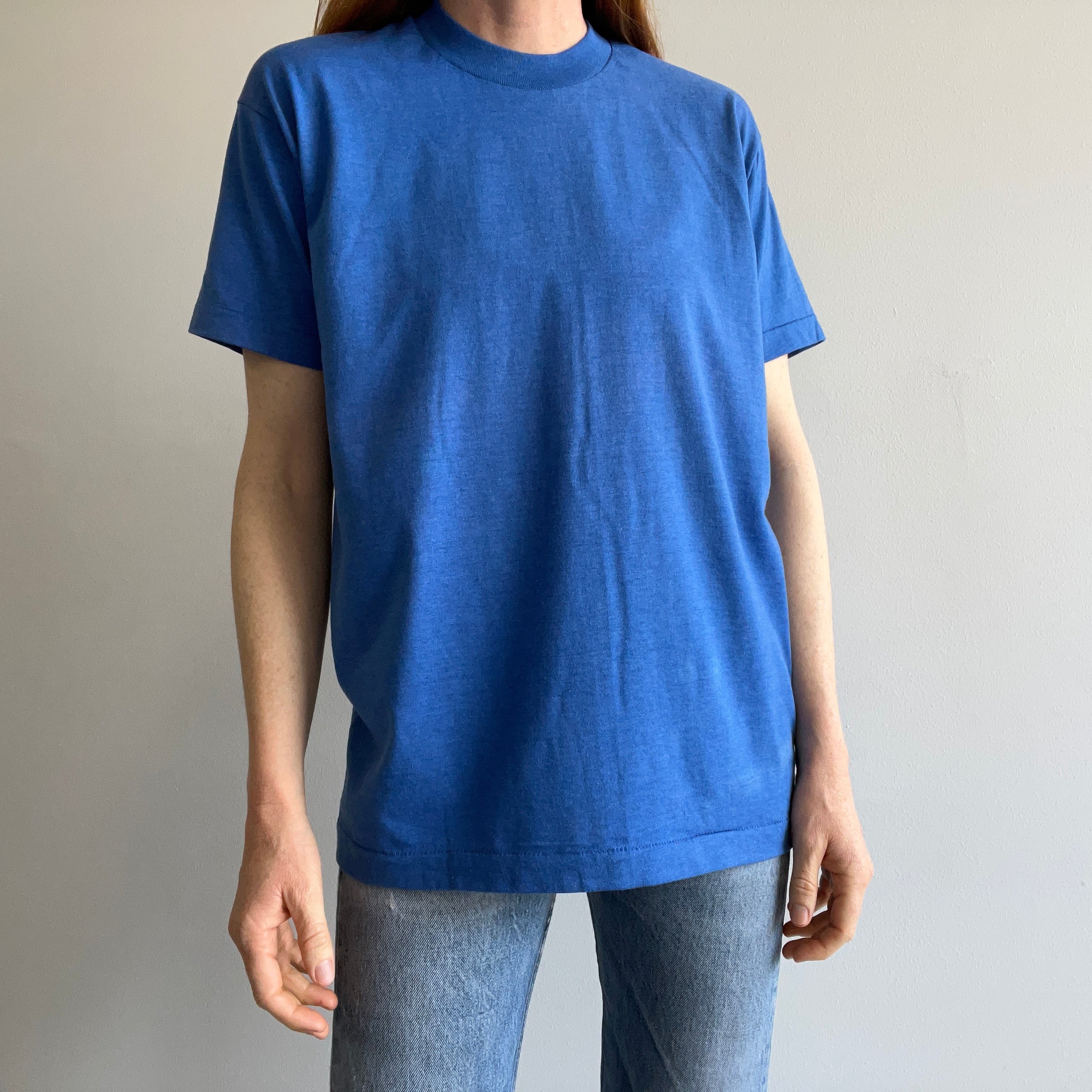 1980s Royal Blue Barely Worn Screen Stars XL T-Shirt