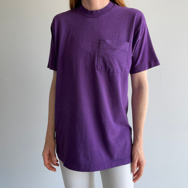 1980/90s Dreamy Worn Purple Pocket T-Shirt by BVD