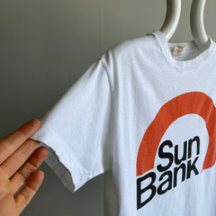 1970/80s Sun Bank Front and Back T-Shirt - Nice Fit