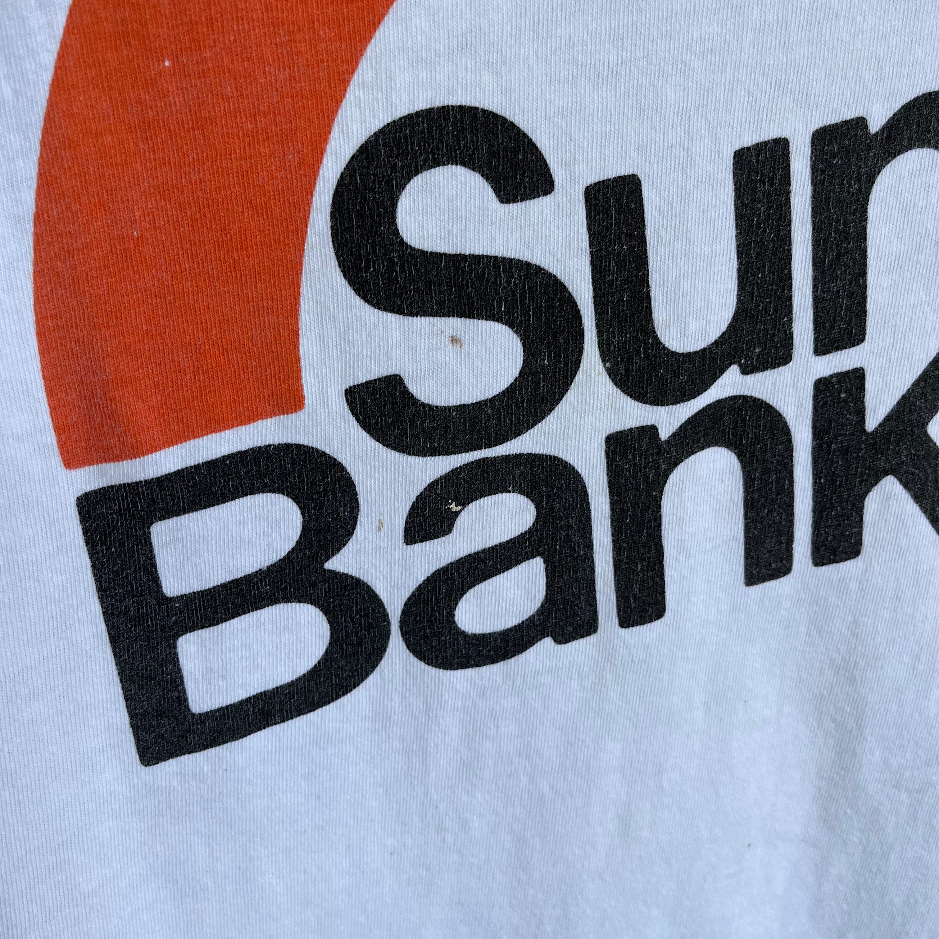 1970/80s Sun Bank Front and Back T-Shirt - Nice Fit