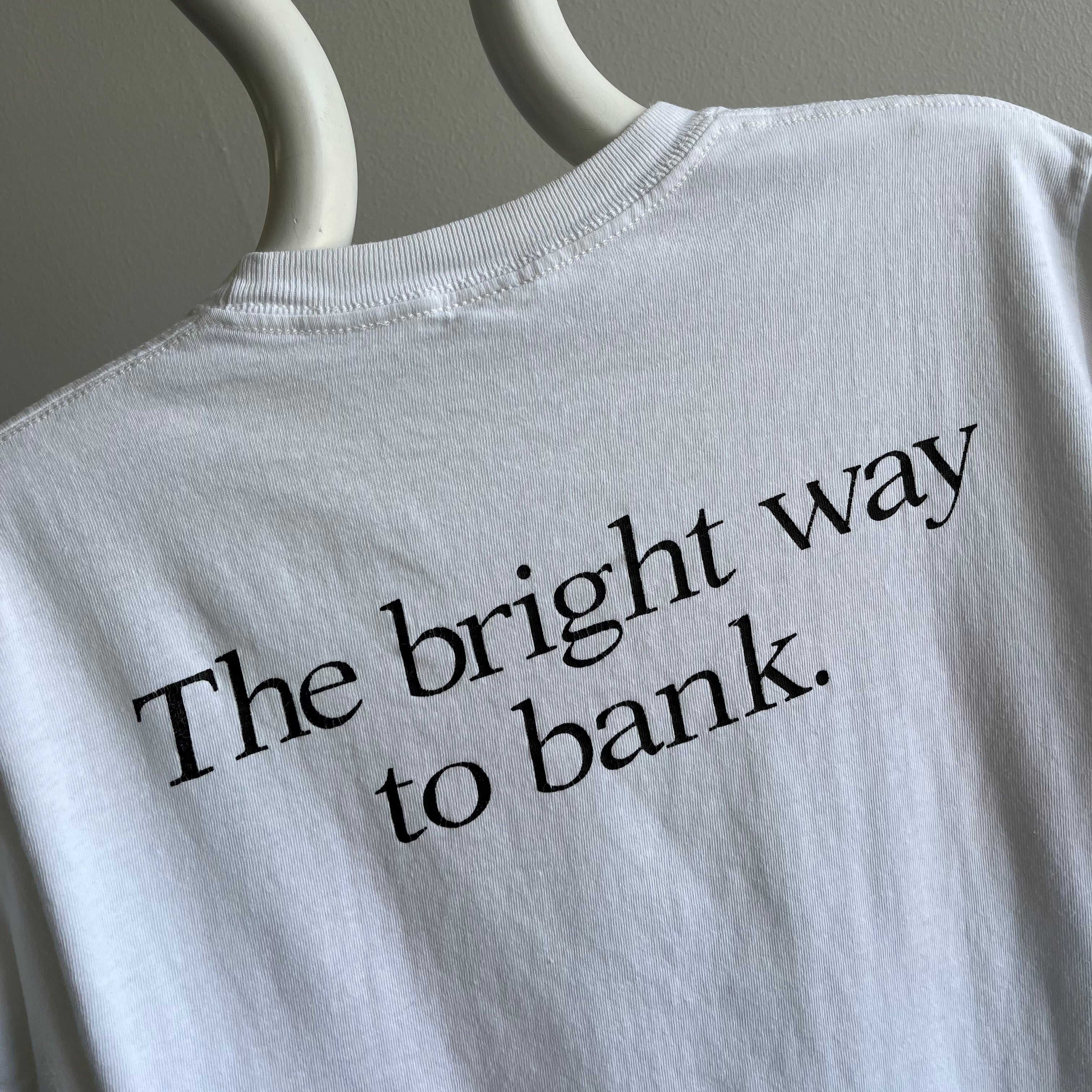 1970/80s Sun Bank Front and Back T-Shirt - Nice Fit