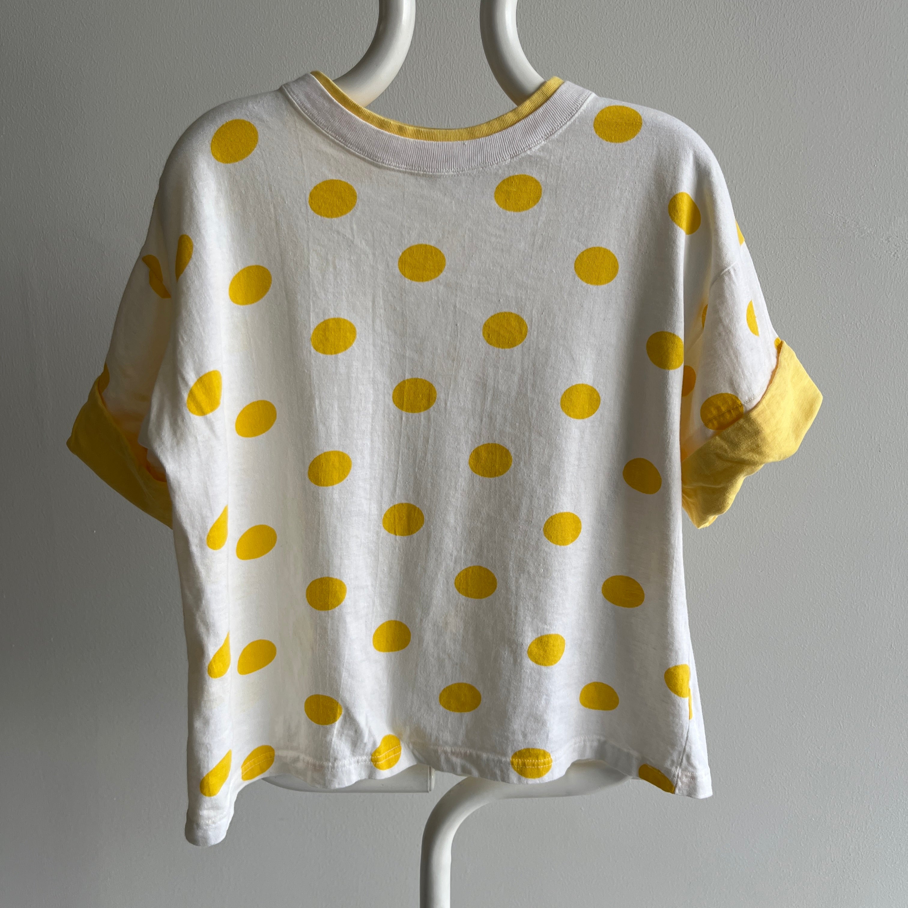 1980s Polka Dot Cotton Two Tone T-Shirt