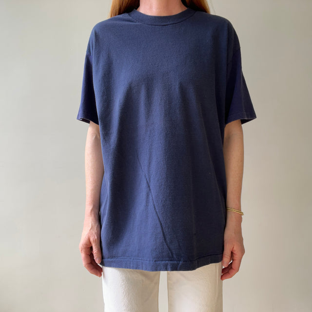 1990s USA Made Two Tone Navy Champion Brand Cotton T-shirt