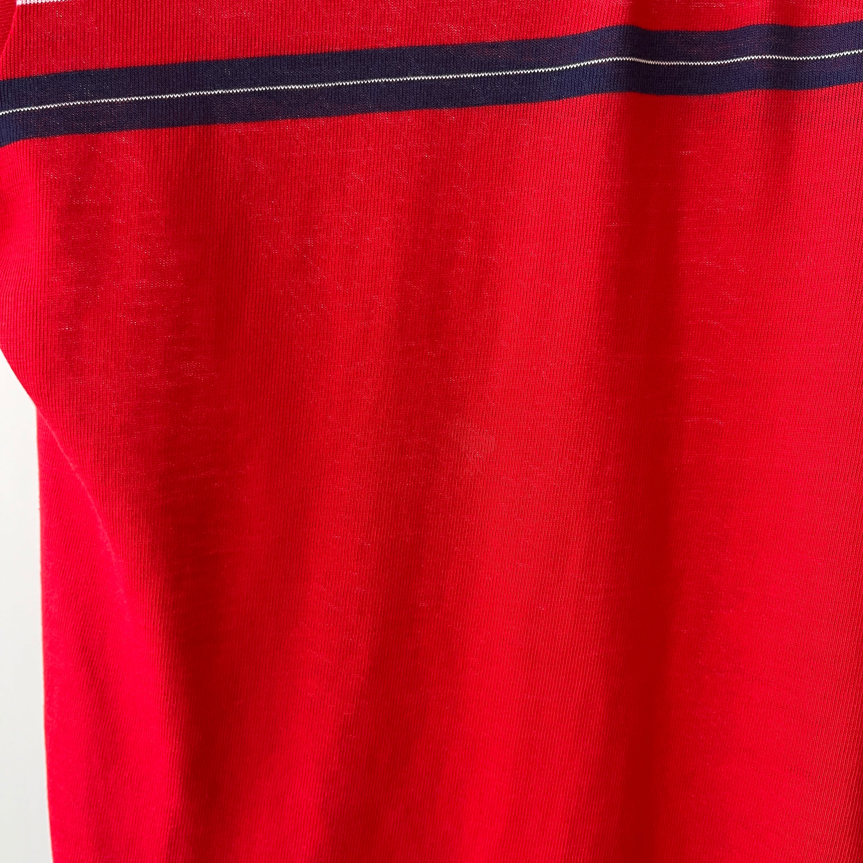 1980's Red and Navy Polo Shirt