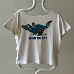 1980s Scoop Neck Workout Cat T Shirt - Crazy Shirt Brand Alert!