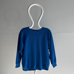 1980s Luxuriously Soft Blank Blue Raglan by Tutlex - A Special One