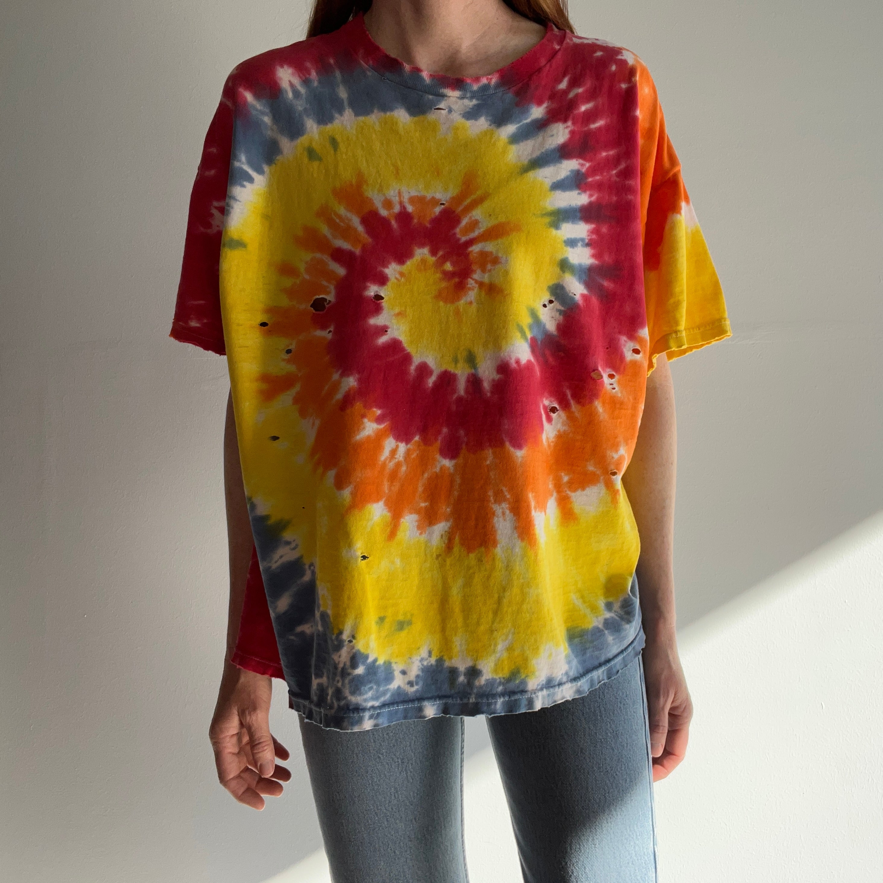 1980s Tattered Torn Worn Tie Dye T-Shirt