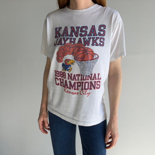 1988 Kansas City Jayhawks National Champions Perfectly Worn T-Shirt
