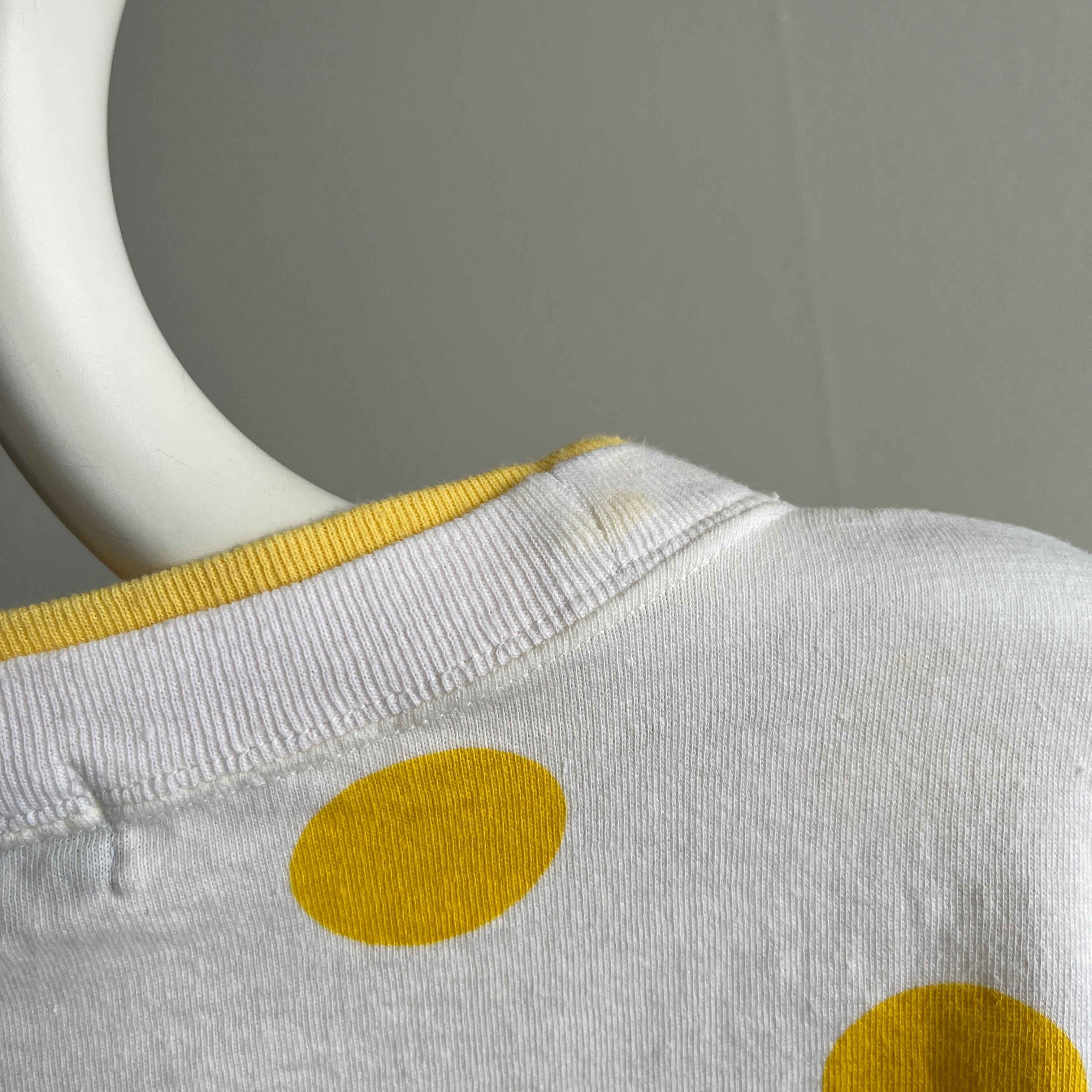 1980s Polka Dot Cotton Two Tone T-Shirt