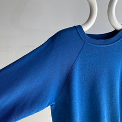 1980s Luxuriously Soft Blank Blue Raglan by Tutlex - A Special One