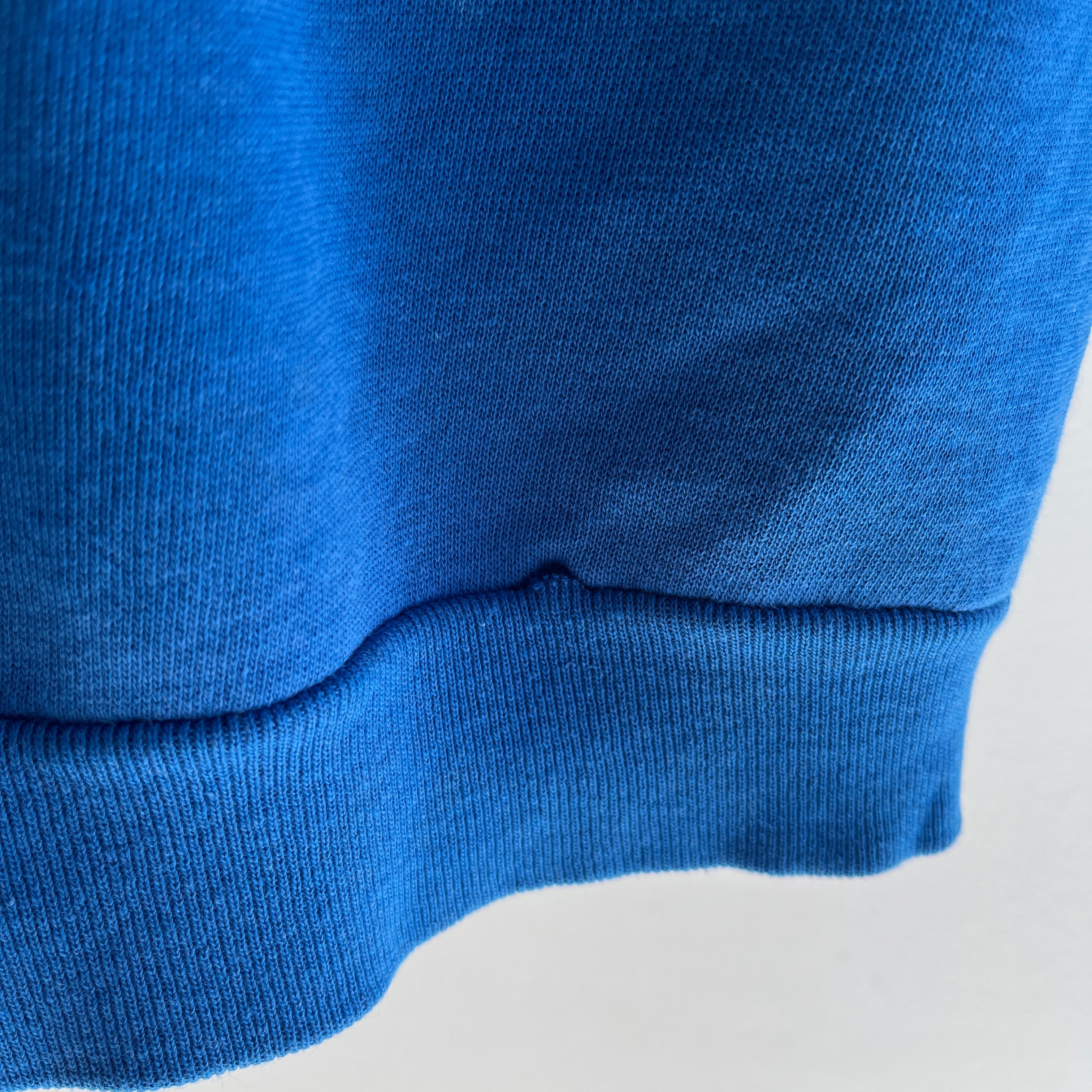 1980s Luxuriously Soft Blank Blue Raglan by Tutlex - A Special One