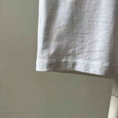 1980s Blank Blue and White Football Style T Shirt