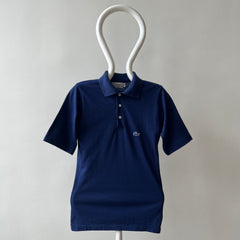 1980s Blank Navy Blue Lacoste Polo Style Shirt