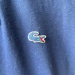 1980s Blank Navy Blue Lacoste Polo Style Shirt