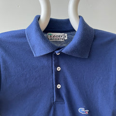 1980s Blank Navy Blue Lacoste Polo Style Shirt