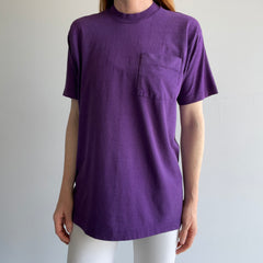 1980/90s Dreamy Worn Purple Pocket T-Shirt by BVD