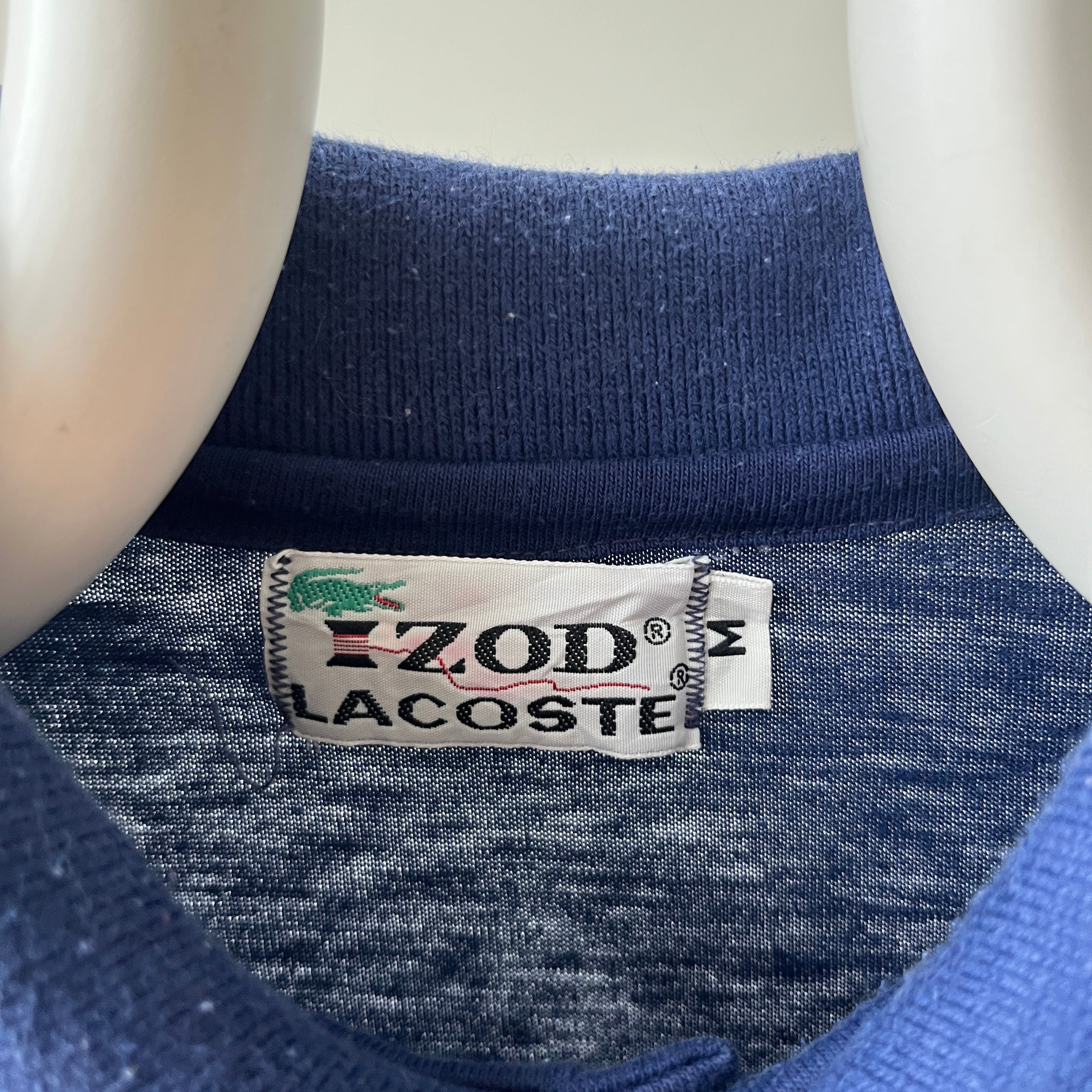 1980s Blank Navy Blue Lacoste Polo Style Shirt