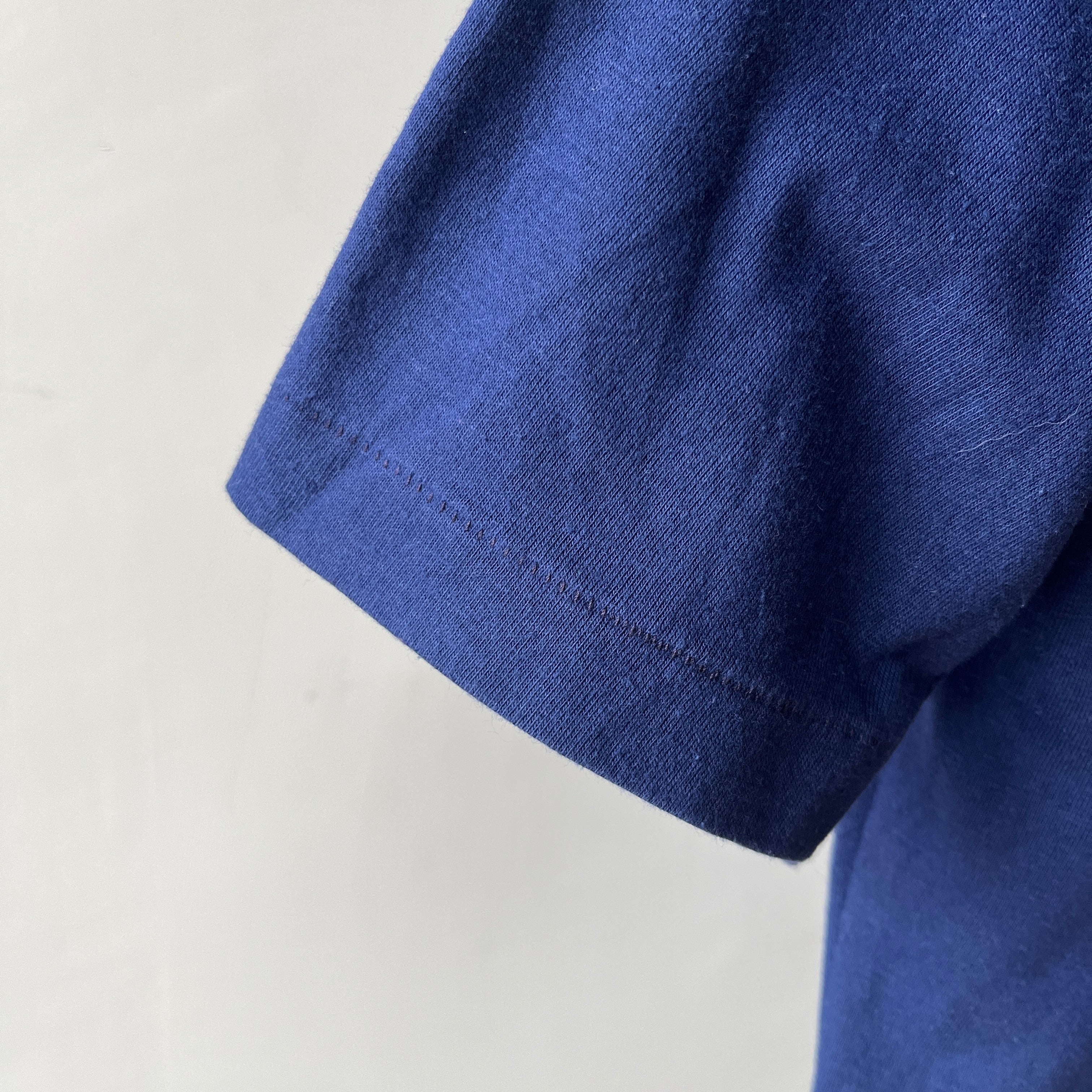 1980s Blank Navy Blue Lacoste Polo Style Shirt