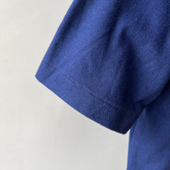 1980s Blank Navy Blue Lacoste Polo Style Shirt