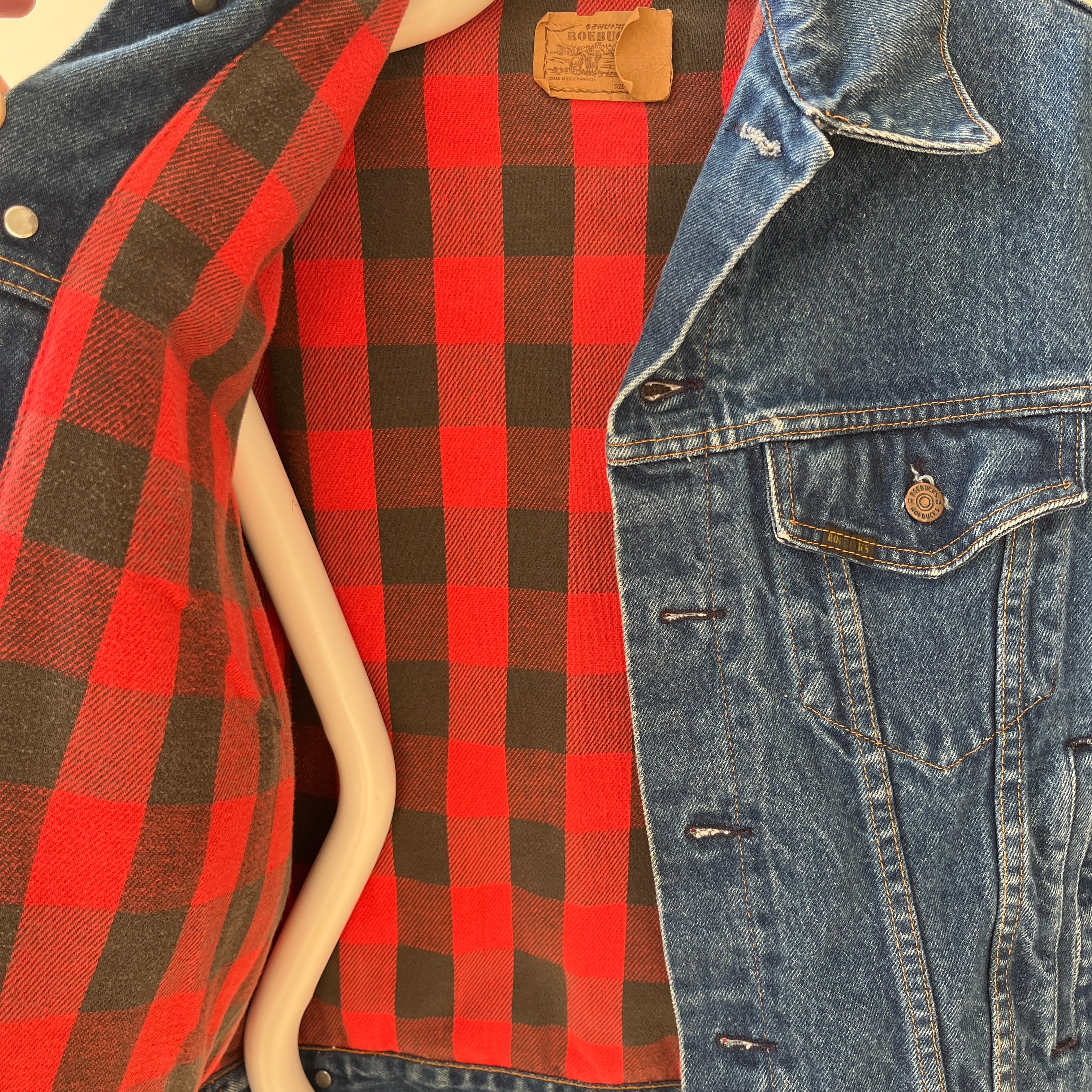 1970s Sears Roebucks Flannel Lined Denim Jacket