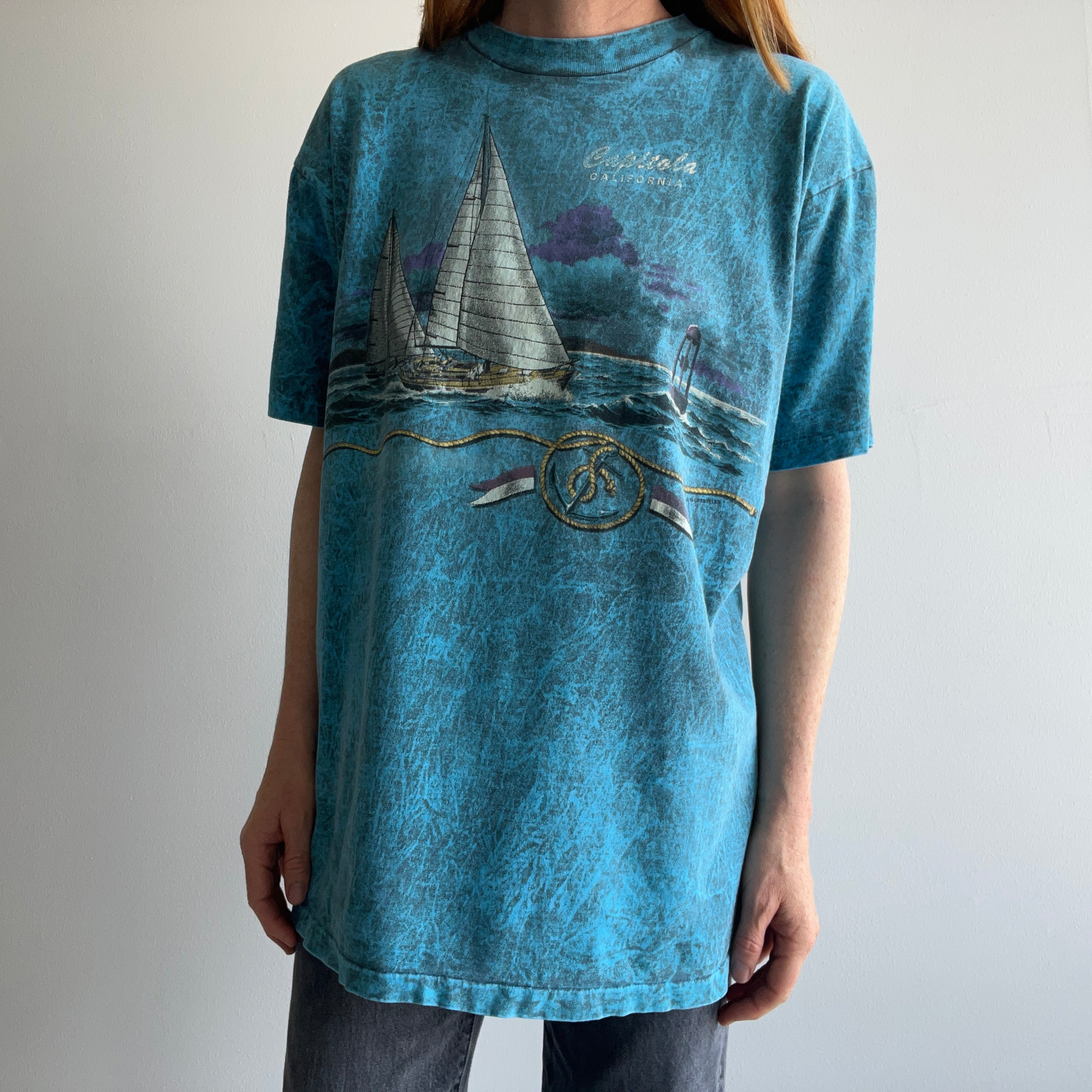 1993 Capitola California Acid Wash Cotton T-Shirt