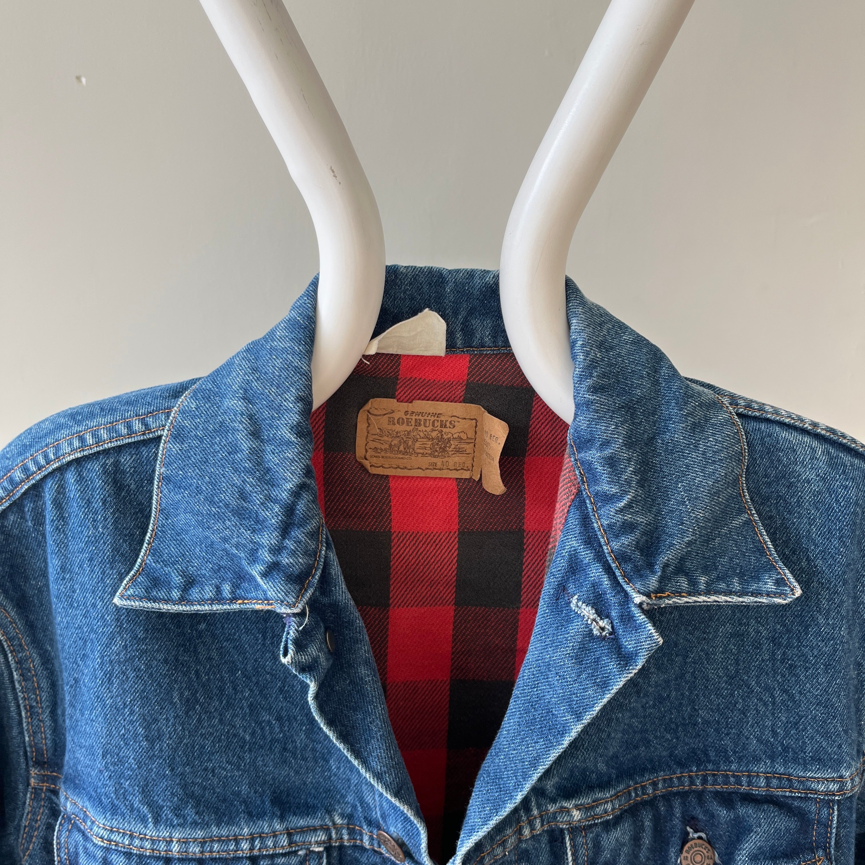 1970s Sears Roebucks Flannel Lined Denim Jacket