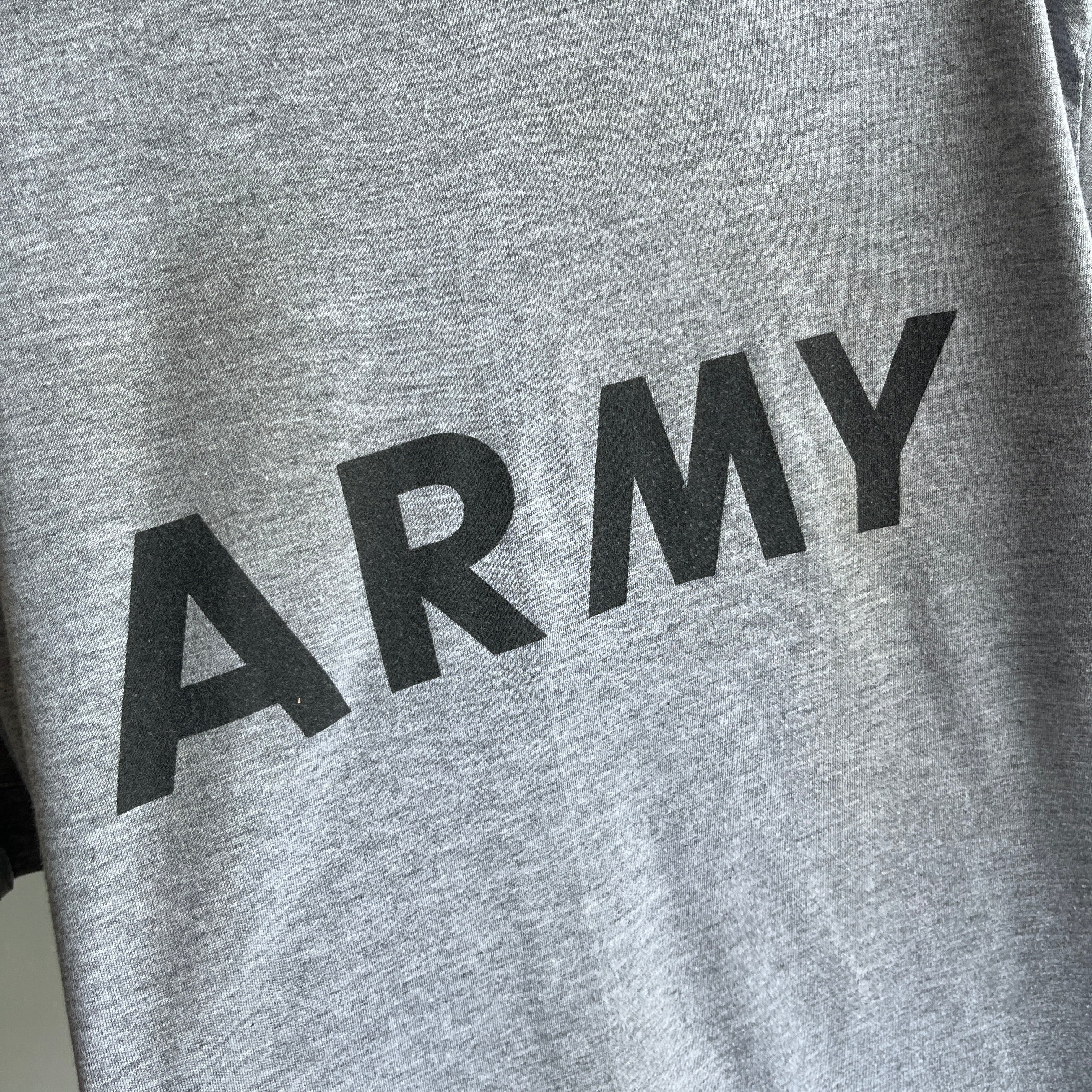 1990s US Army Gray T-Shirt - Front and Back