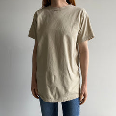 1980s Soft Combed Cotton Light Tan T-Shirt