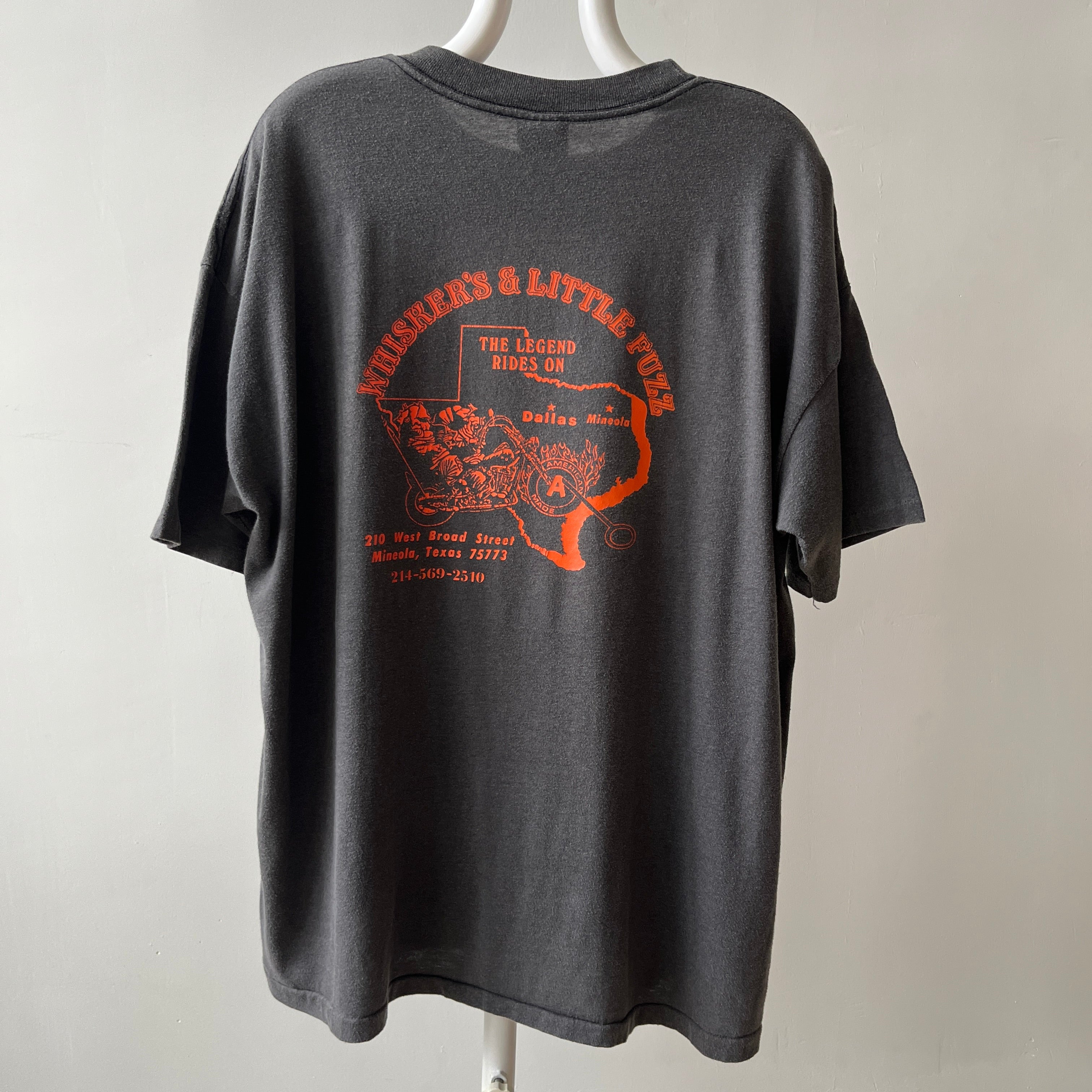 1987 Faded Black 3D Emblem Harley T Shirt - V COLLECTIBLE