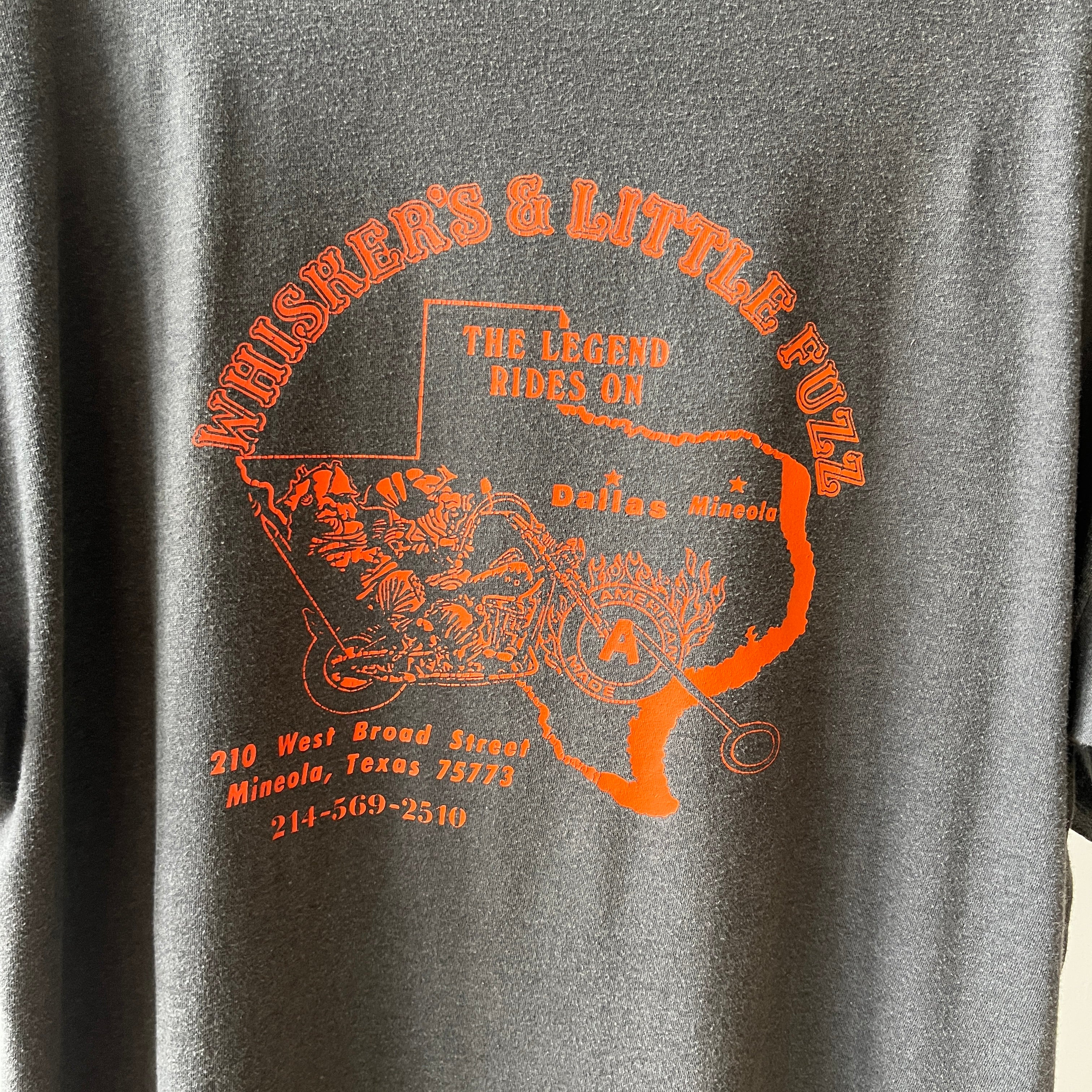 1987 Faded Black 3D Emblem Harley T Shirt - V COLLECTIBLE