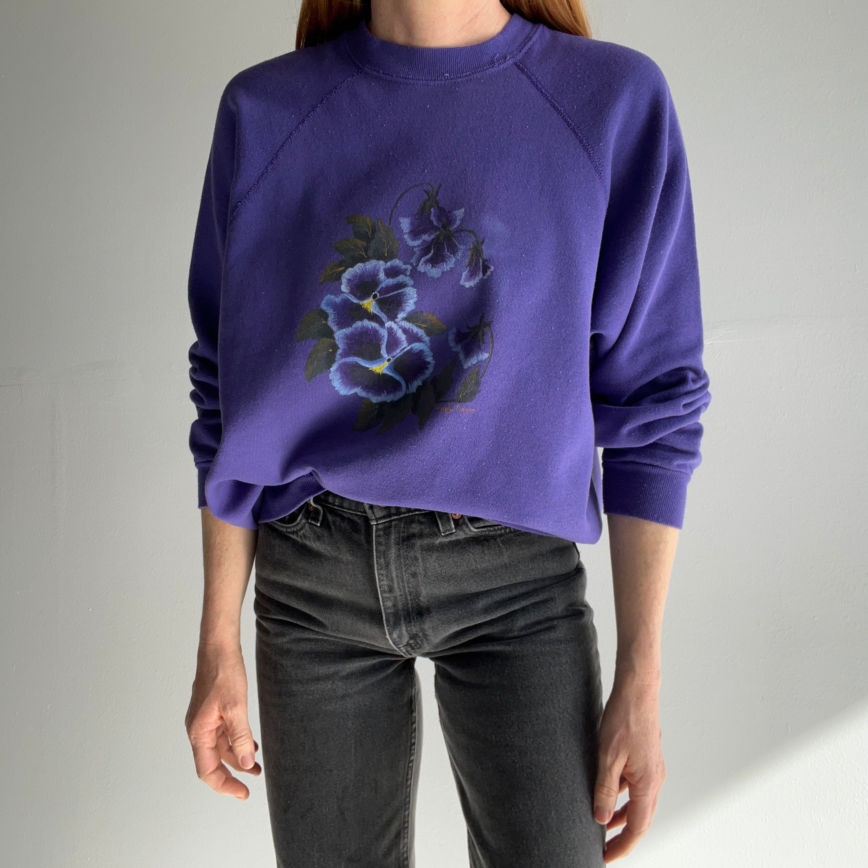 1980s DIY Flower Sweatshirt