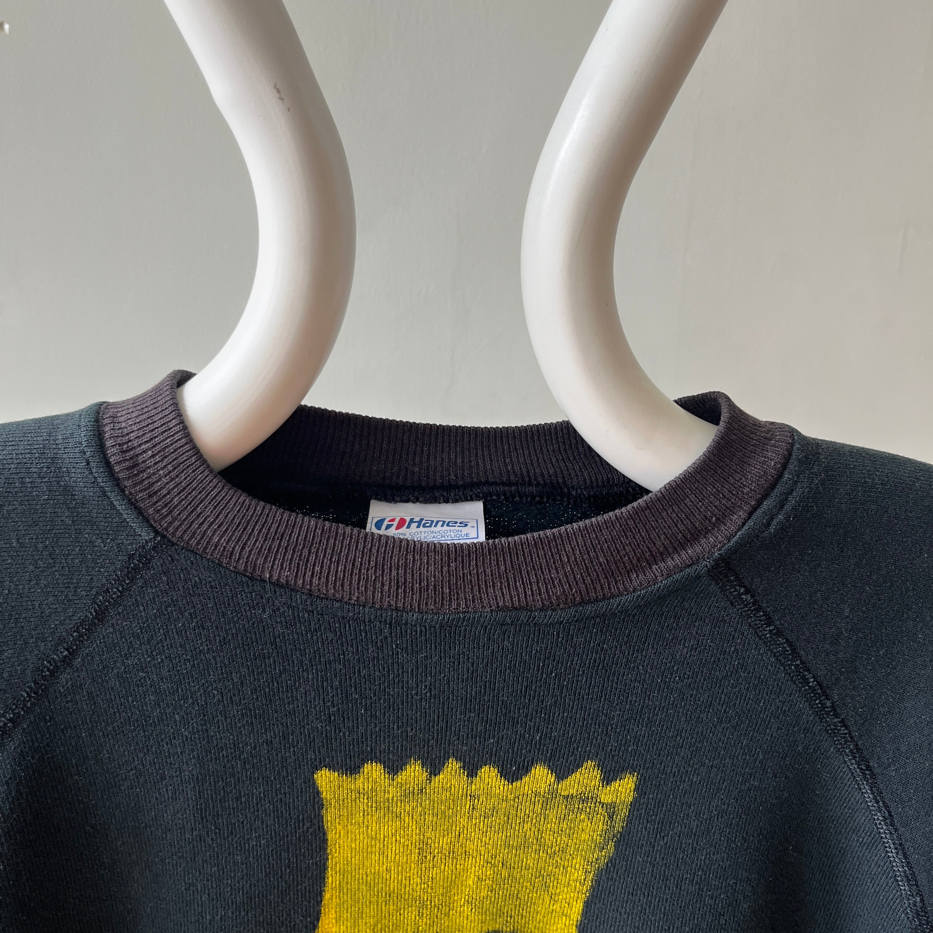 1980s Black Raglan Painted Bart Simpson by Jacob Sweatshirt, Priceless