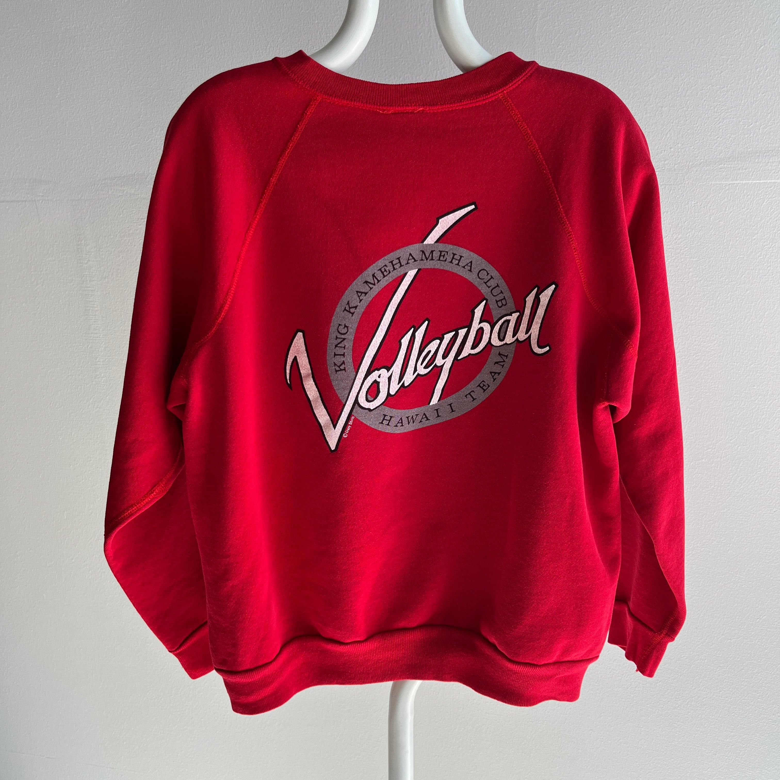 1980s Volleyball (Front and Back) Sweatshirt by Crazy Shirts Hawaii