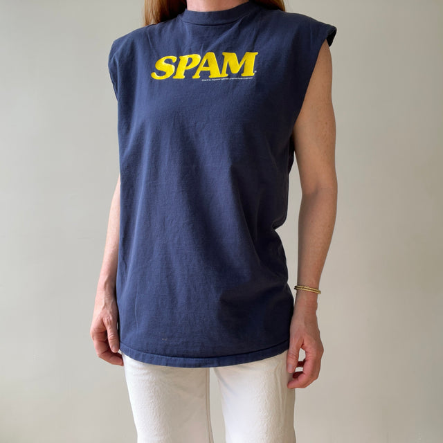 1990s S-P-A-M Cut Sleeve Cotton T-Shirt