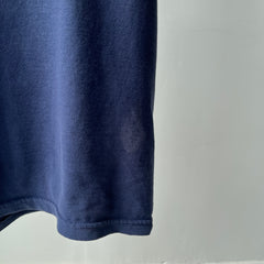 1990/2000s Epically Sun Faded and Worn DCQL Navy Pocket T-Shirt