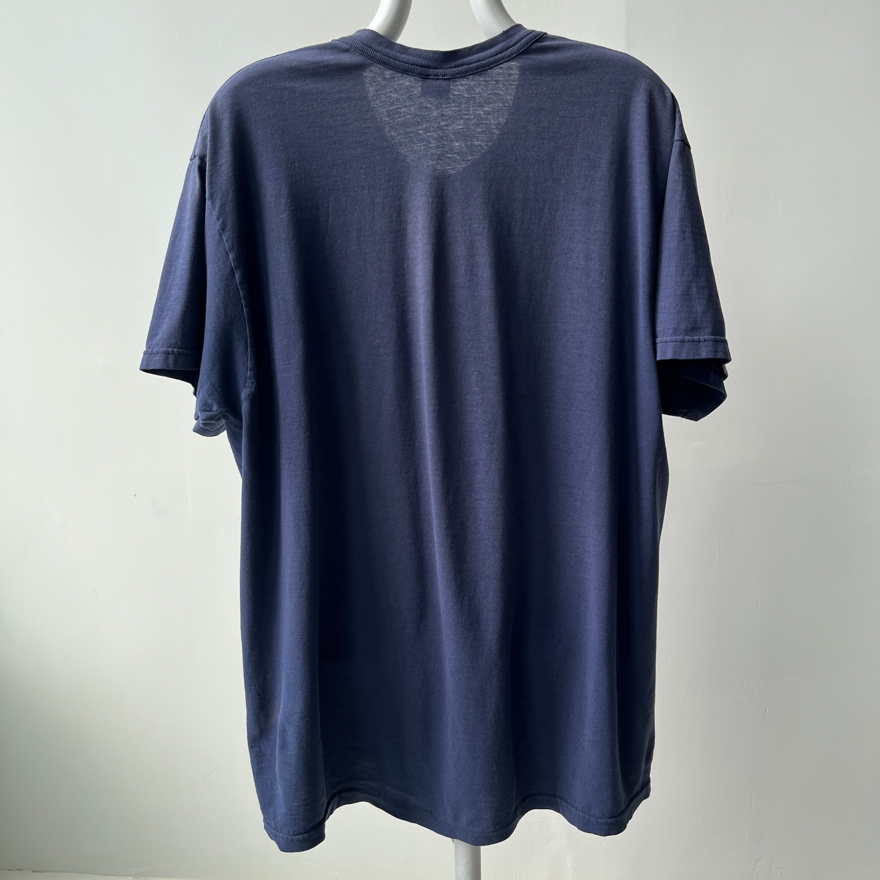 1990/2000s Epically Sun Faded and Worn DCQL Navy Pocket T-Shirt