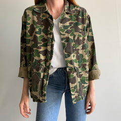 1970/80s Ranger Brand Cotton Camo Chore Coat - With Hand Mending