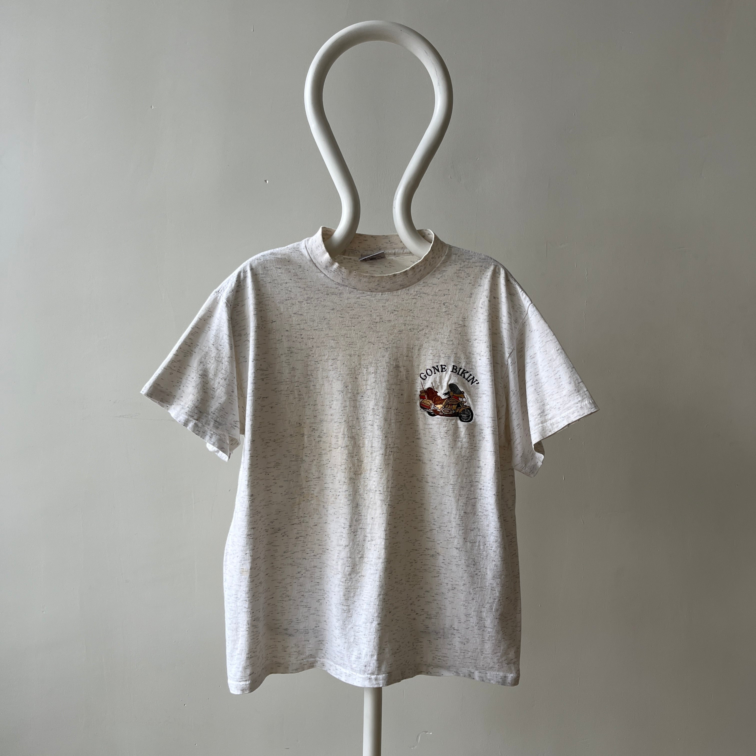 1980/90s Light Heather Grey Gone Bikin' T Shirt