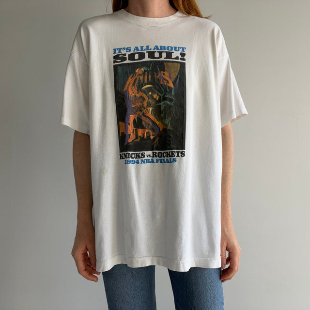 1994 Knicks vs. Rockets NBA Finals - It's All About Soul - Stained T-Shirt